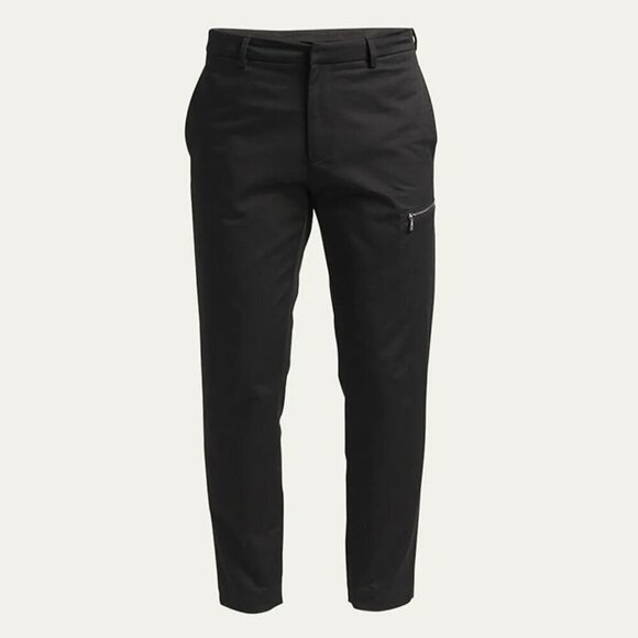 Moncler Men's Black Cotton Twill Trousers Zip Pocket Size M US / 48 IT MSRP $880 - Picture 1 of 12